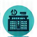 Icon representing construction tools and building.